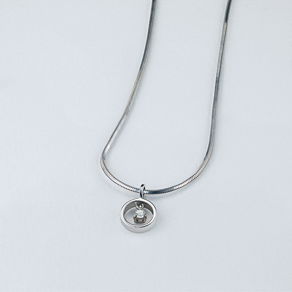 Sterling Silver Pendant with Natural Diamonds