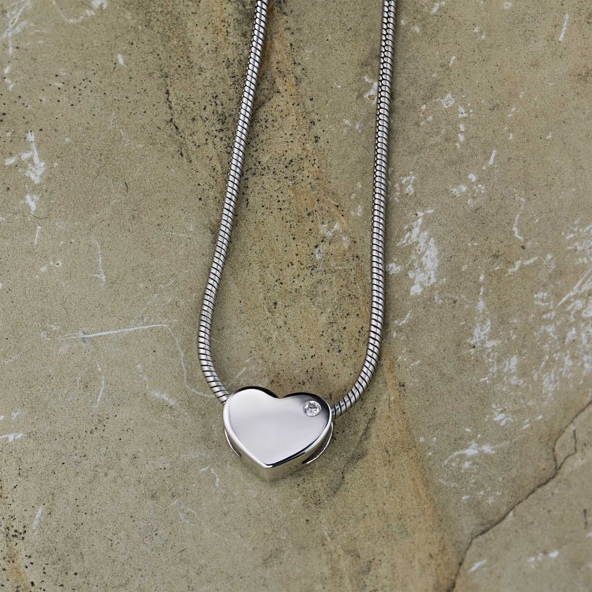 14K White Gold Pendant with Natural Diamonds
