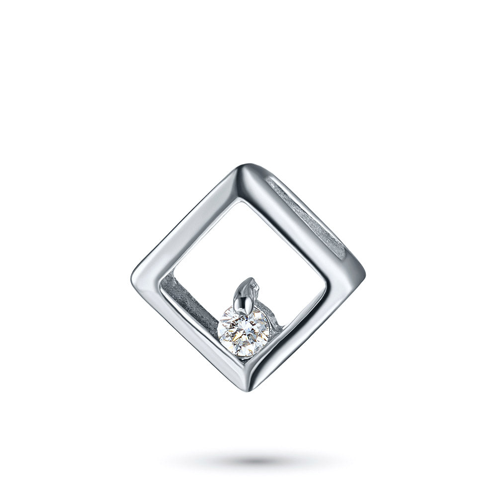 Sterling Silver Pendant with Natural Diamonds