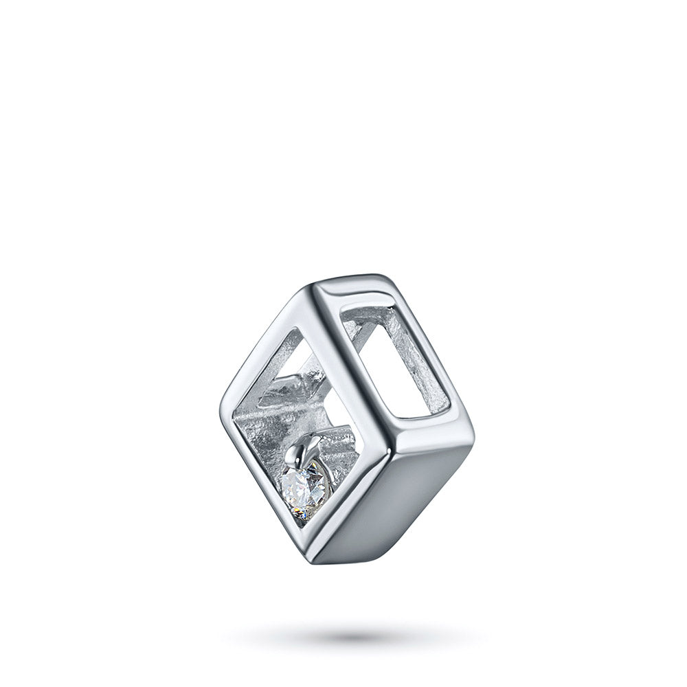Sterling Silver Pendant with Natural Diamonds