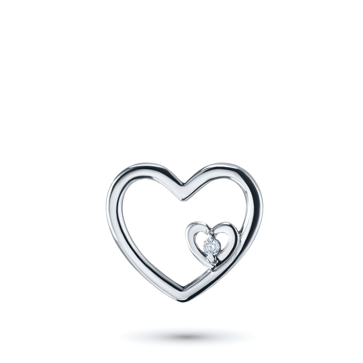 Sterling Silver Pendant with Natural Diamonds