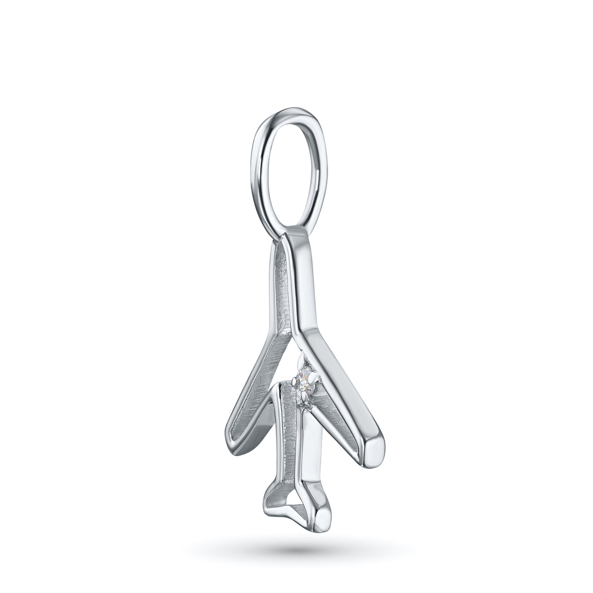 Sterling Silver Pendant with Natural Diamonds