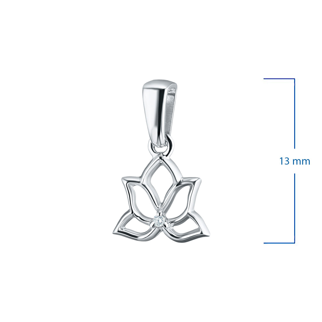 Sterling Silver Pendant with Natural Diamonds