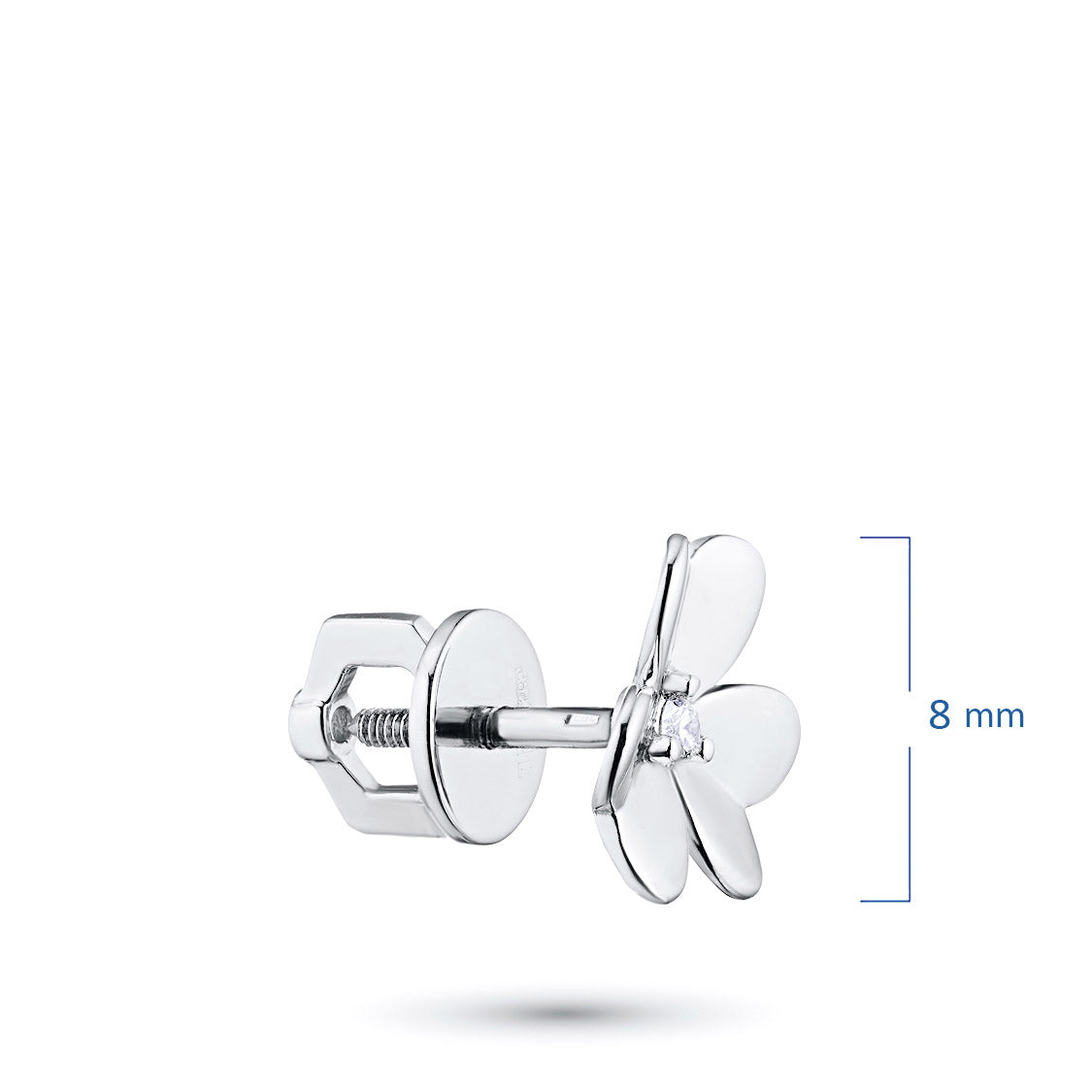 Sterling Silver Earring Studs with Natural Diamonds