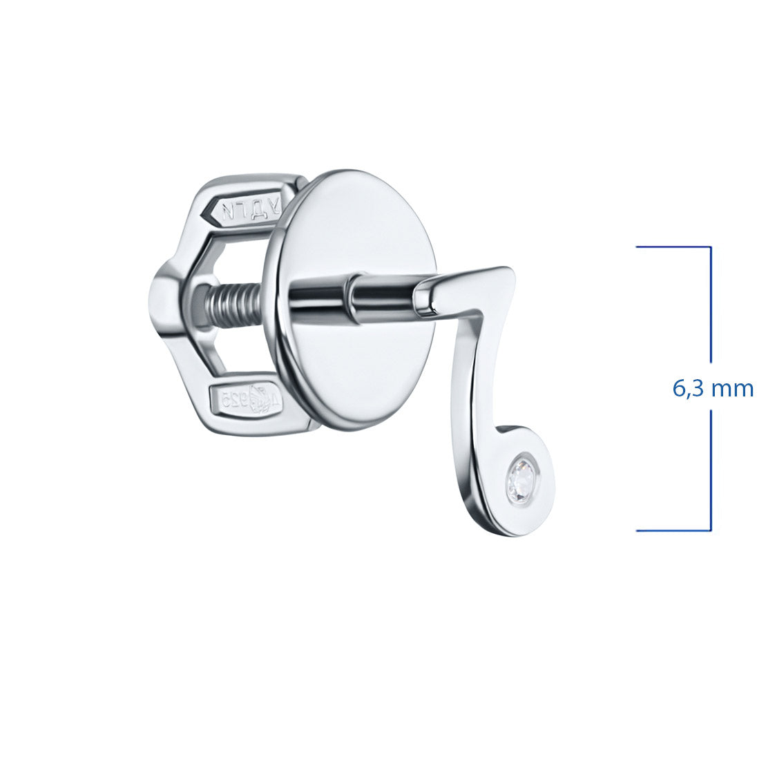 Sterling Silver Earring Studs with Natural Diamonds