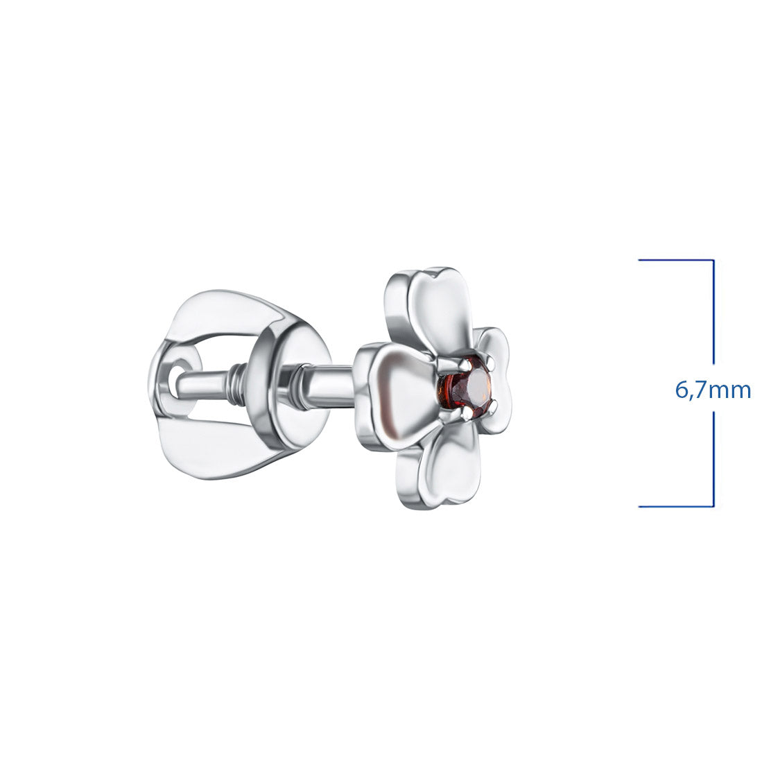14K White Gold Earring Studs with Natural Diamonds
