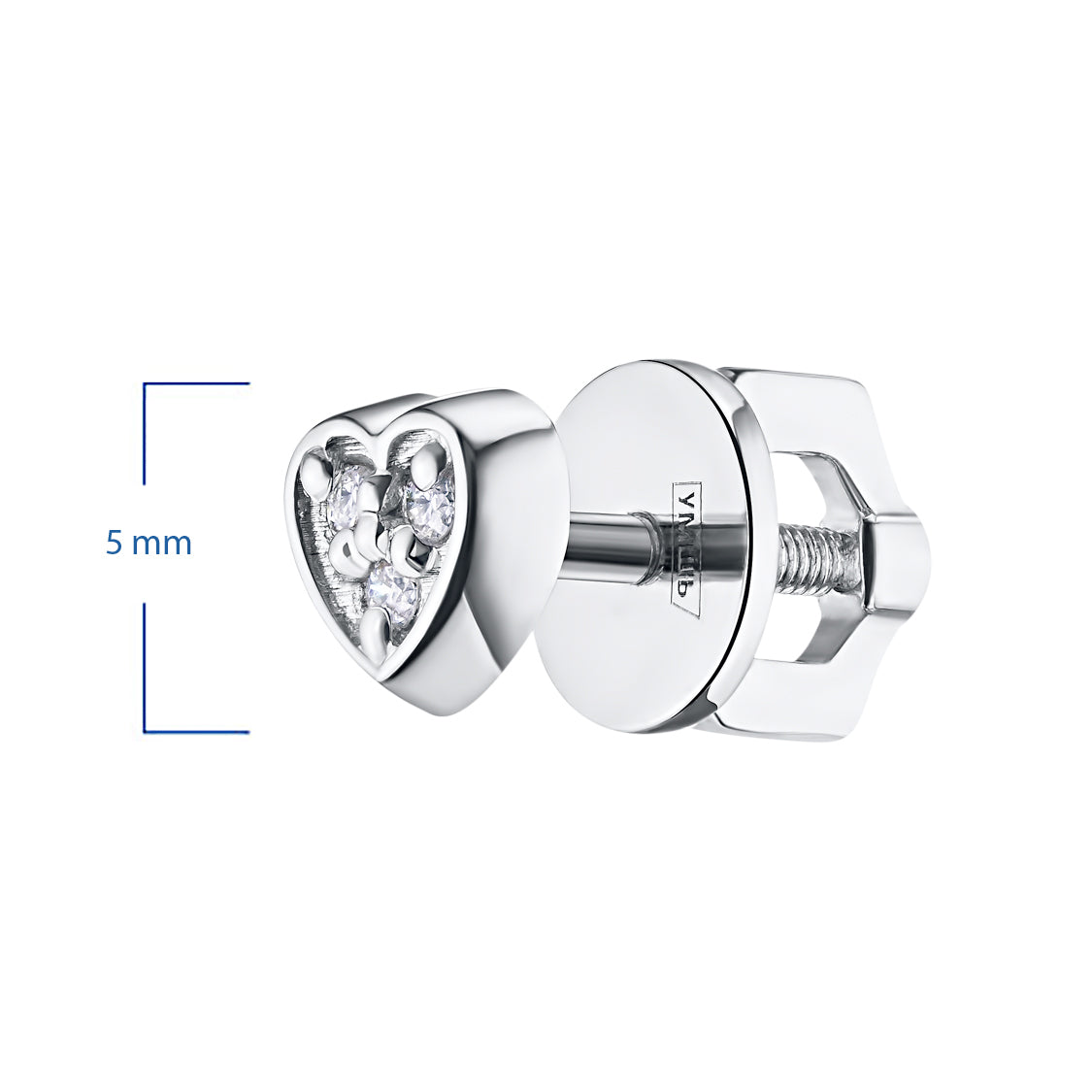 Sterling Silver Earring Studs with Natural Diamonds