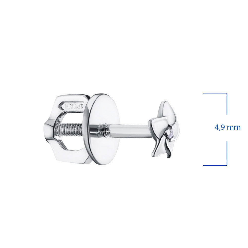 Sterling Silver Earring Studs with Natural Diamonds