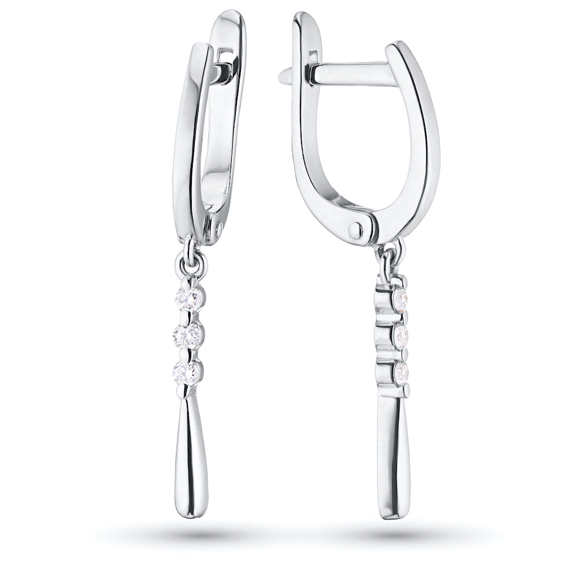 Sterling Silver Earrings with Natural Diamonds