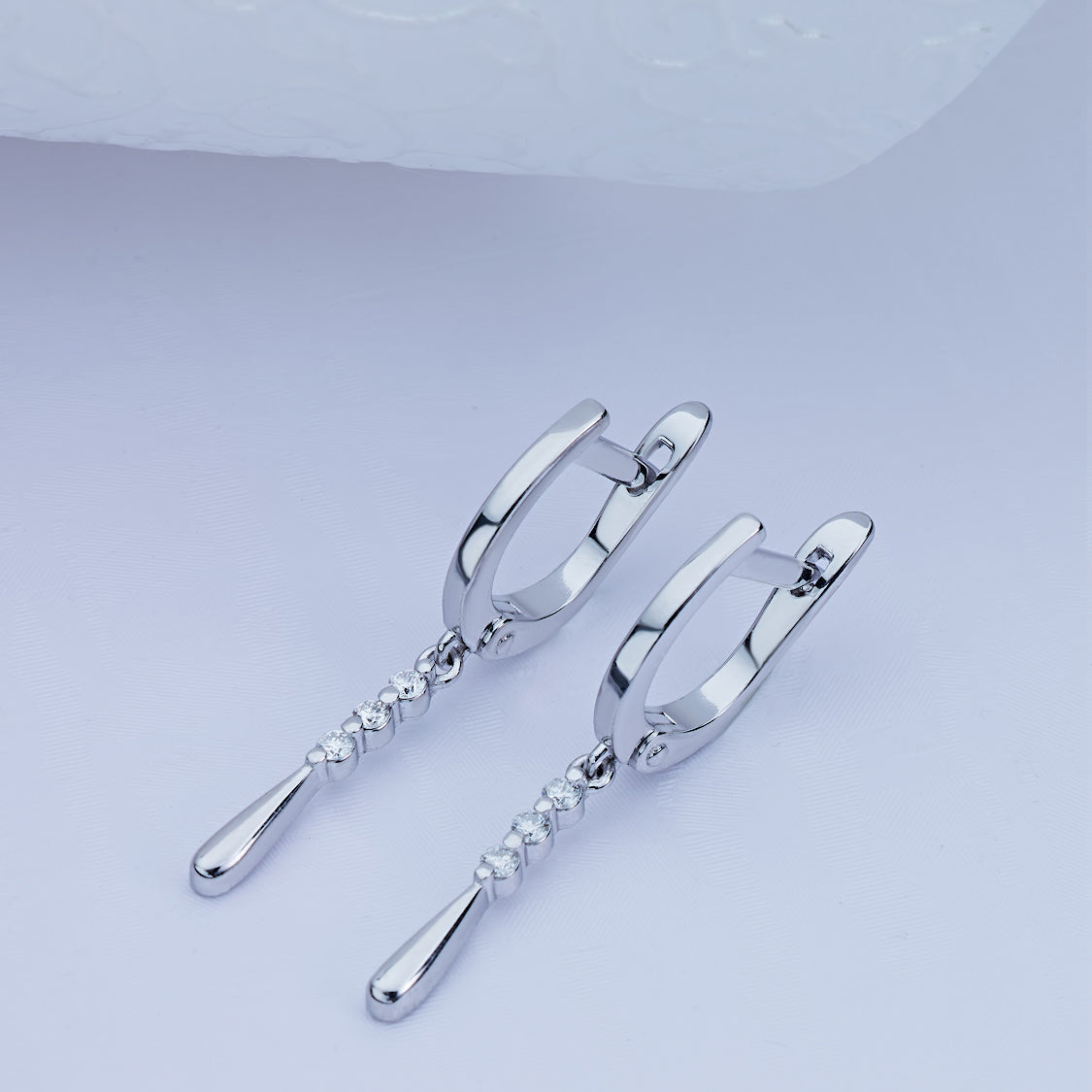 Sterling Silver Earrings with Natural Diamonds