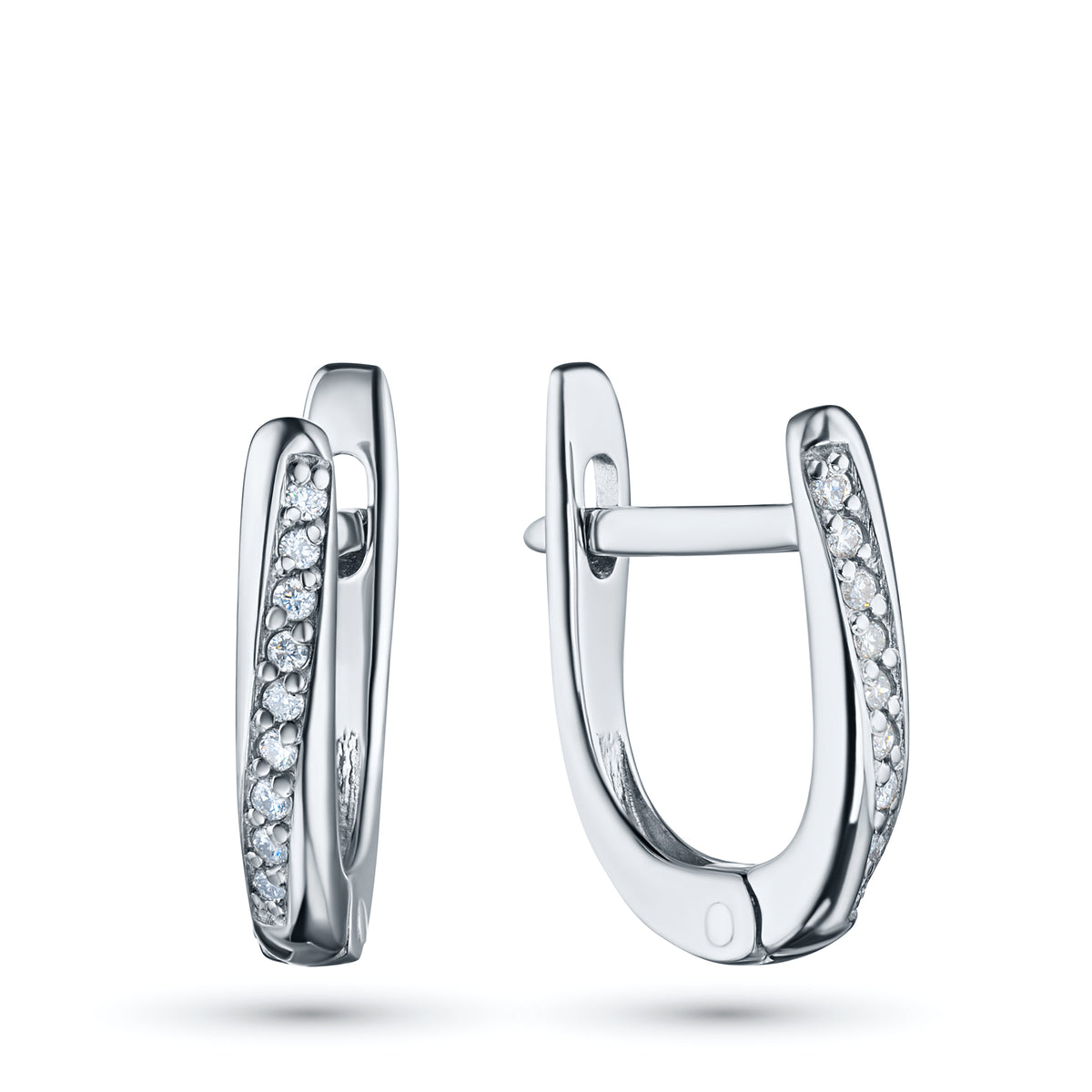14K White Gold Earrings with Natural Diamonds