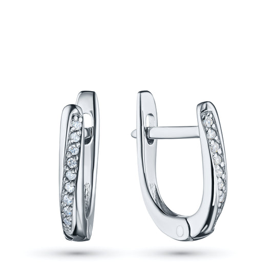 14K White Gold Earrings with Natural Diamonds