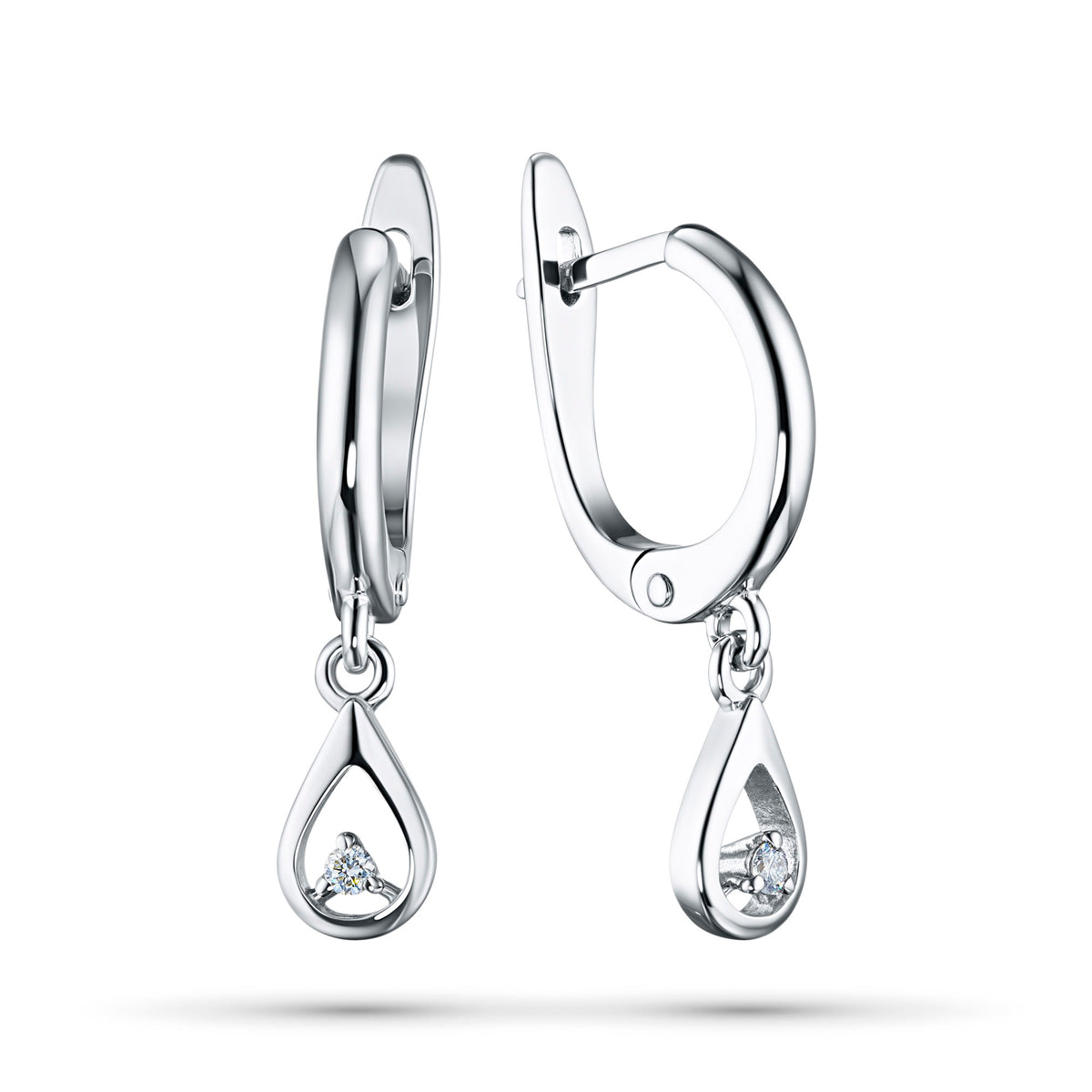 14K White Gold Earrings with Natural Diamonds