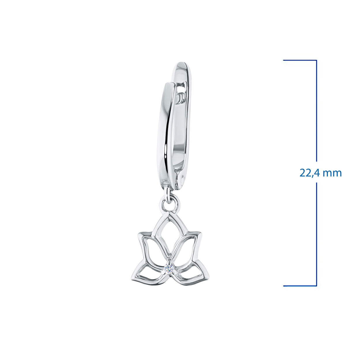 14K White Gold Earrings with Natural Diamonds