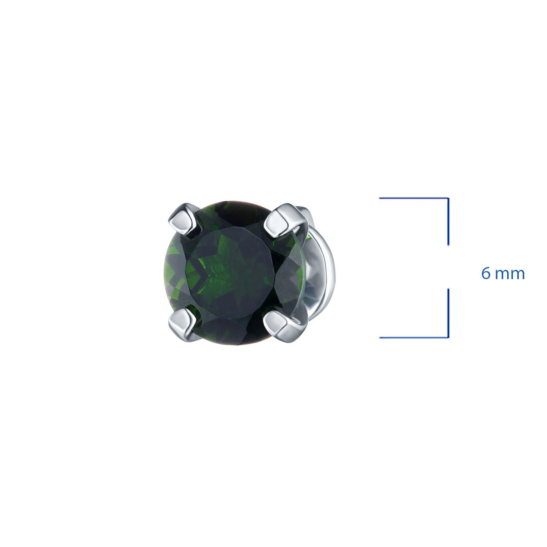 Sterling Silver Earring Studs with Chrome Diopside