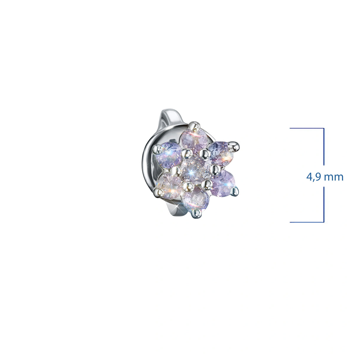 14K White Gold Earring Studs with Natural Diamonds