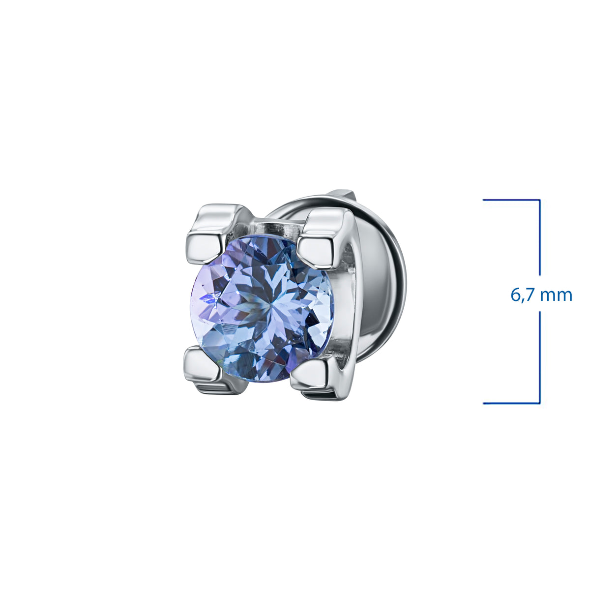 Sterling Silver Earring Studs with Tanzanite