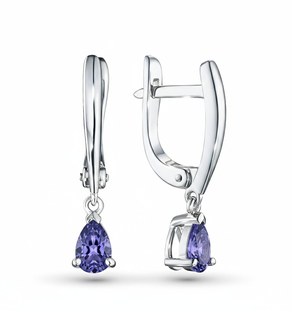 Sterling Silver Earrings with Tanzanite