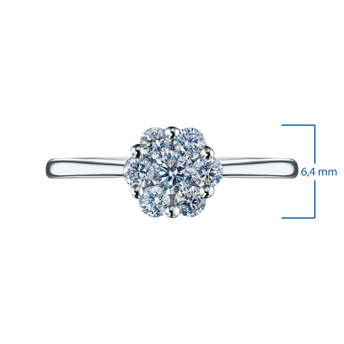 14K White Gold Ring with Natural Diamonds