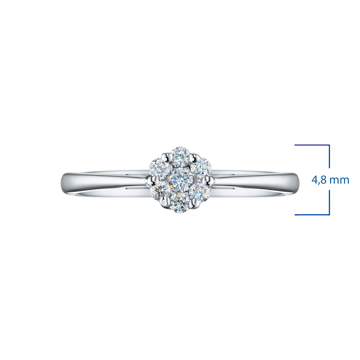 14K White Gold Ring with Natural Diamonds