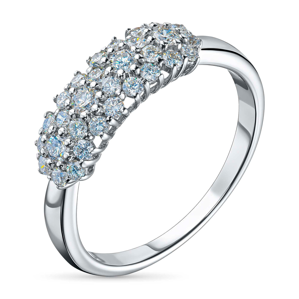 14K White Gold Ring with Natural Diamonds