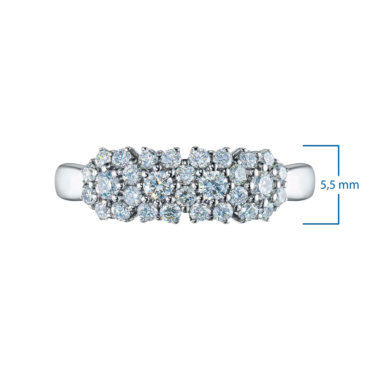14K White Gold Ring with Natural Diamonds
