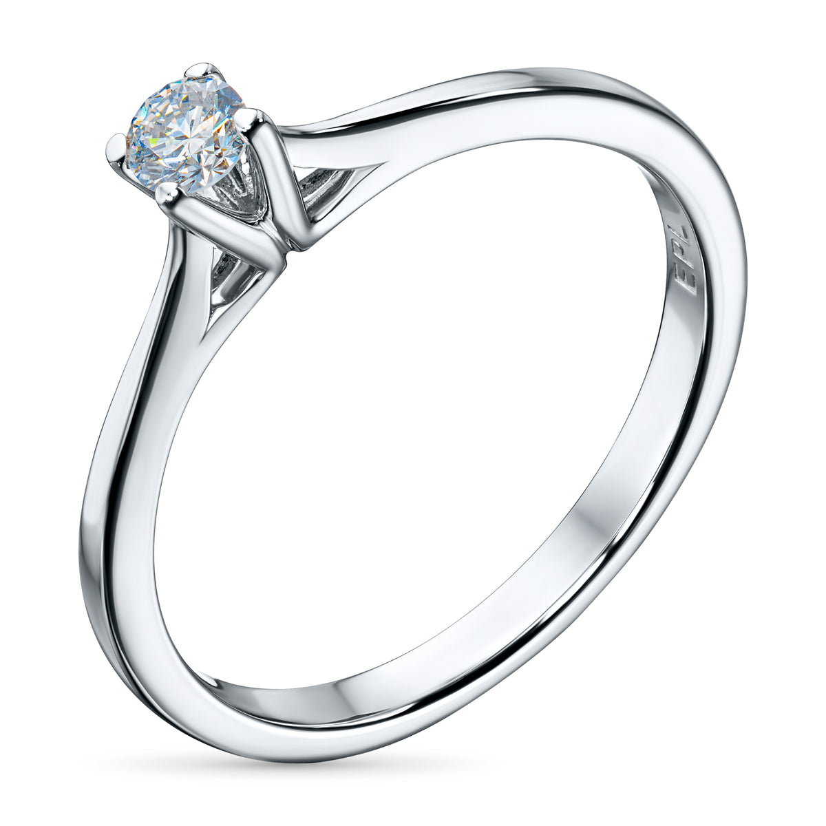 14K White Gold Ring with Natural Diamonds