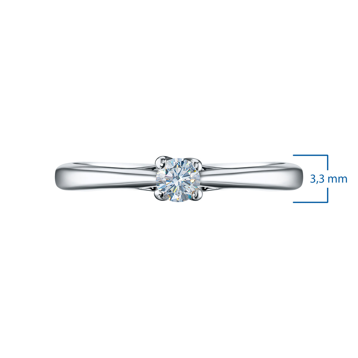 14K White Gold Ring with Natural Diamonds