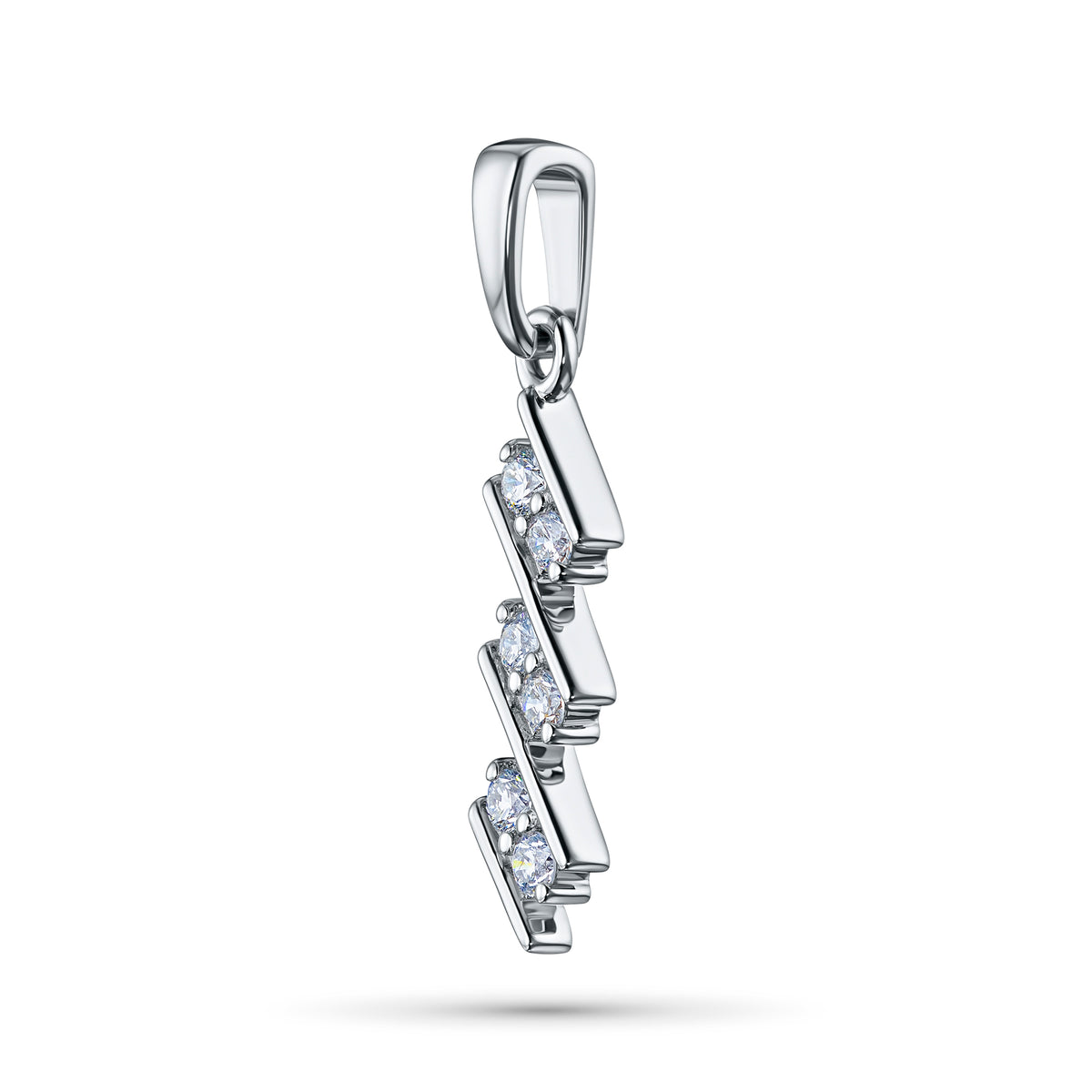 14K White Gold Pendant with Natural Diamonds