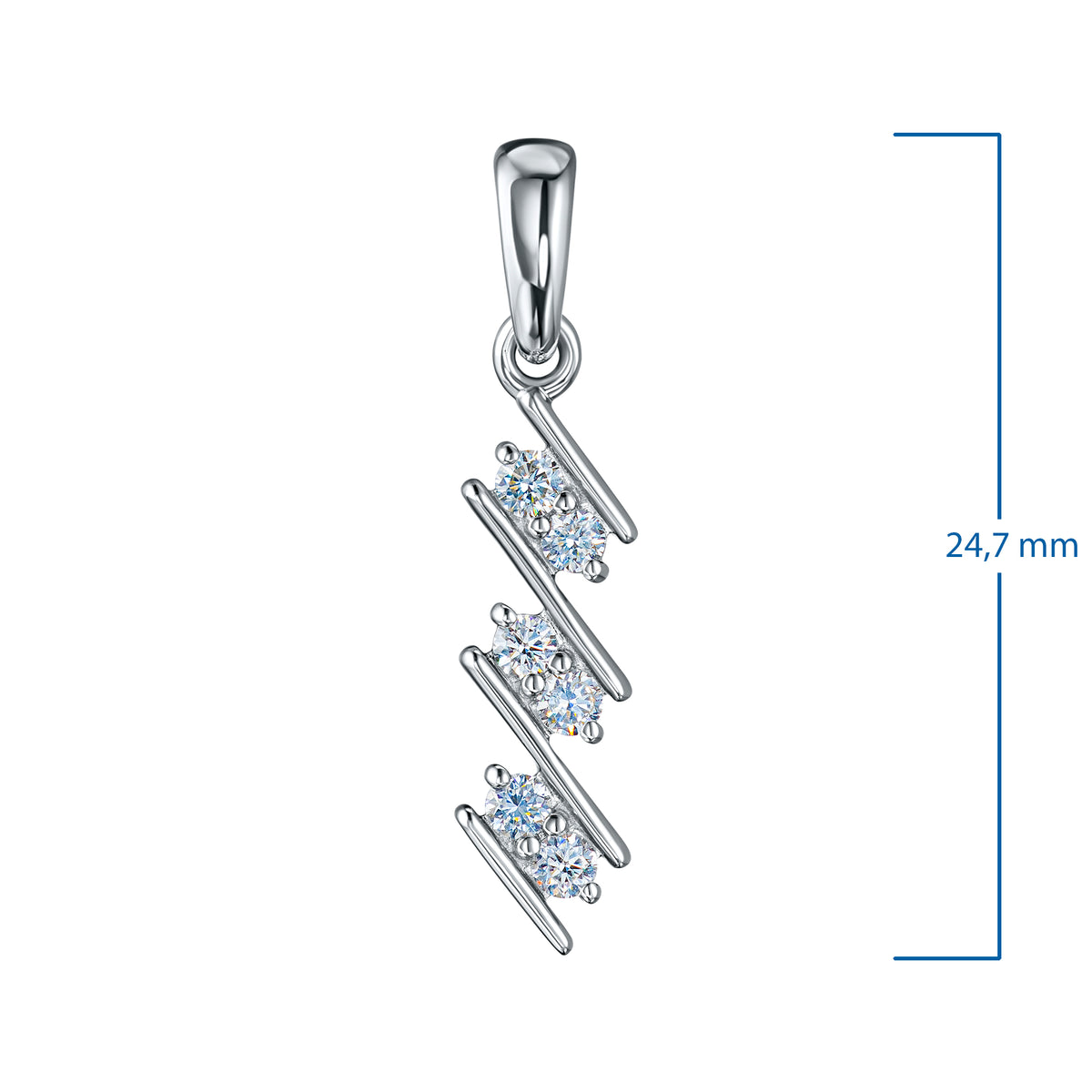 14K White Gold Pendant with Natural Diamonds