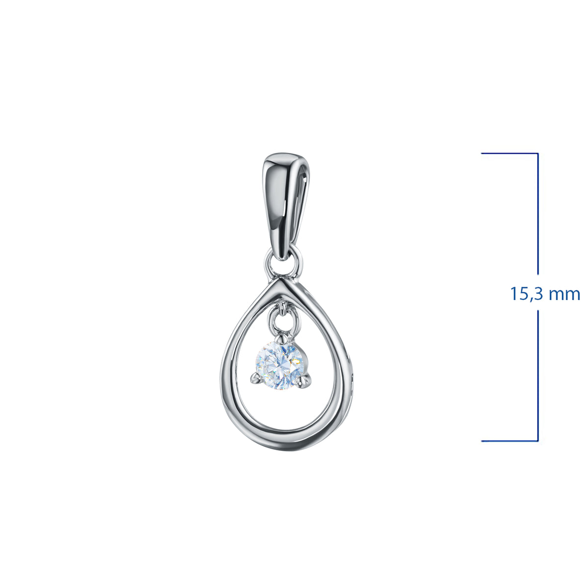 14K White Gold Pendant with Natural Diamonds