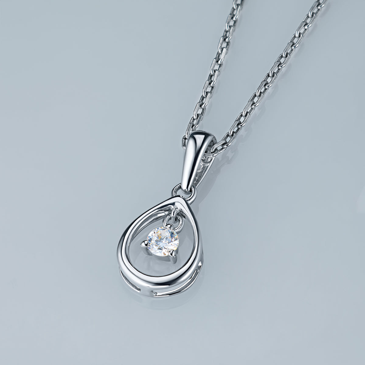 14K White Gold Pendant with Natural Diamonds