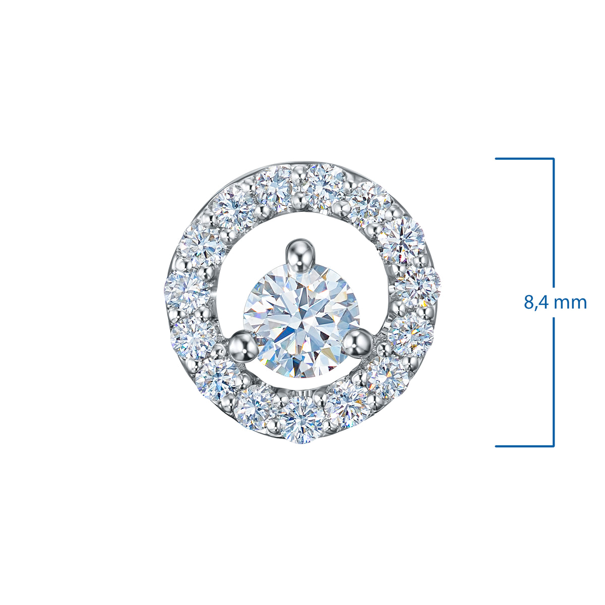 14K White Gold Pendant with Natural Diamonds