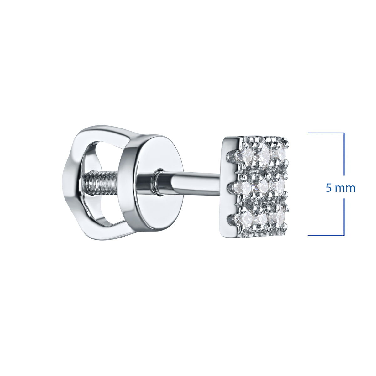 14K White Gold Earring Studs with Natural Diamonds