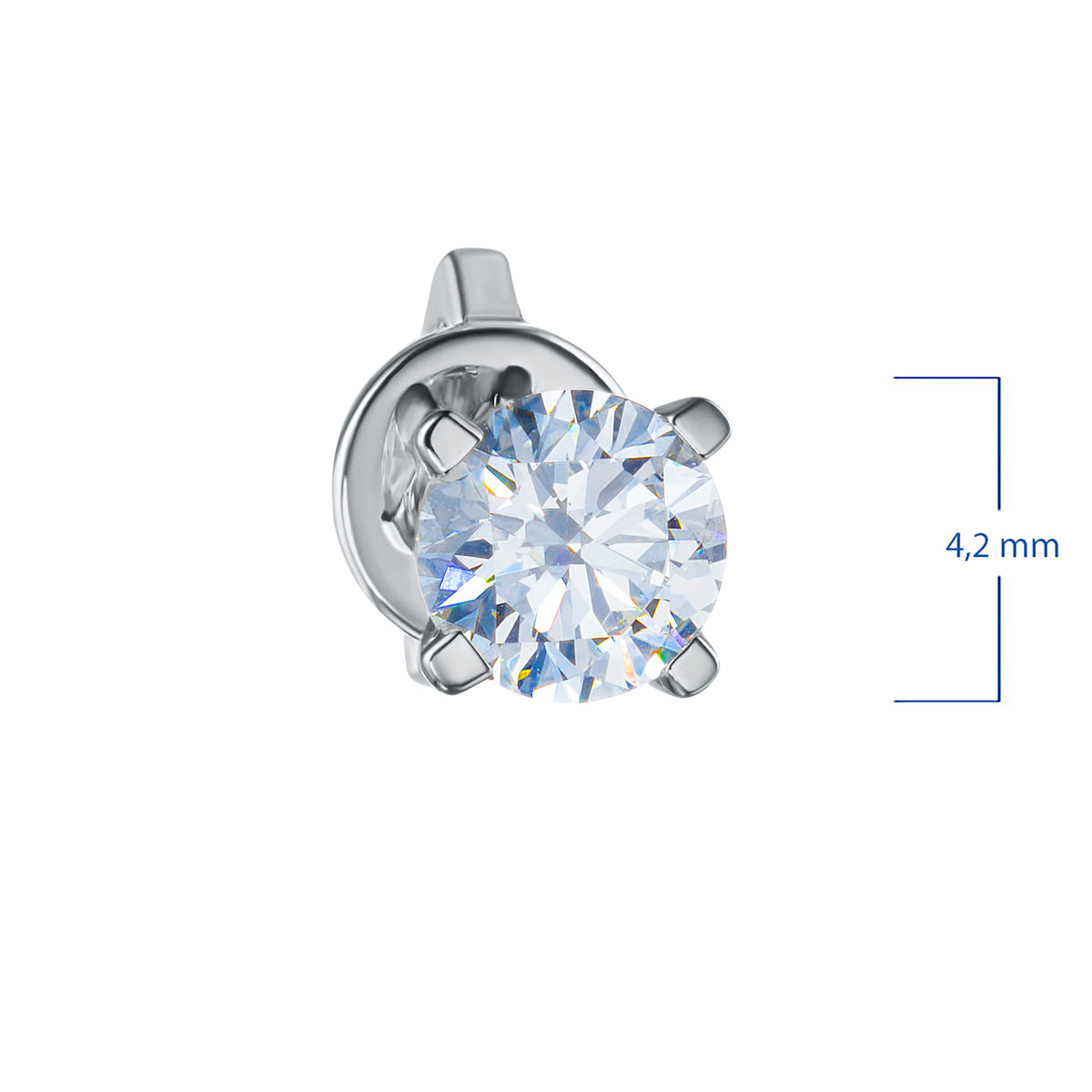 14K White Gold Earring Studs with Natural Diamonds