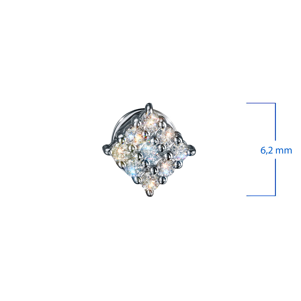 14K White Gold Earring Studs with Natural Diamonds