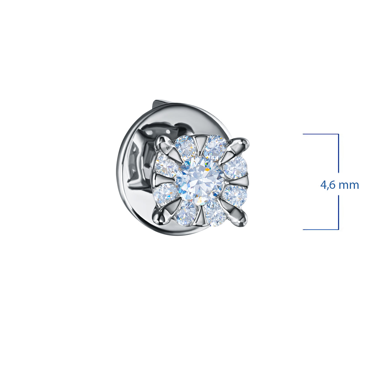 14K White Gold Earring Studs with Natural Diamonds