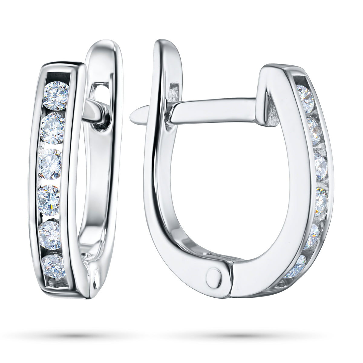 14K White Gold Earrings with Natural Diamonds