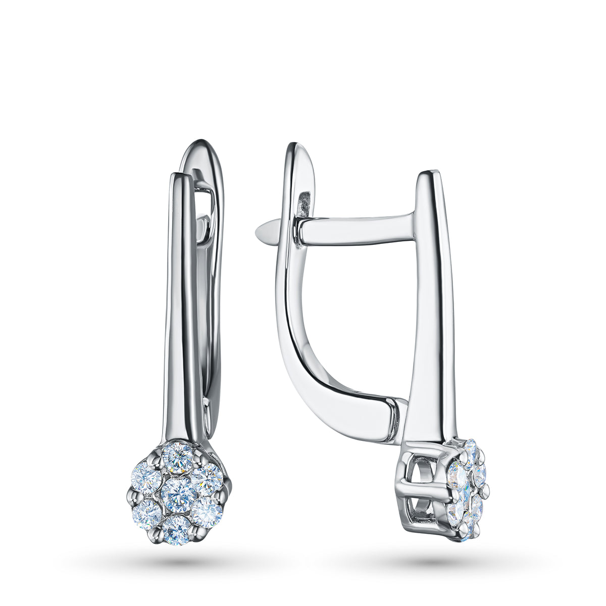 14K White Gold Earrings with Natural Diamonds