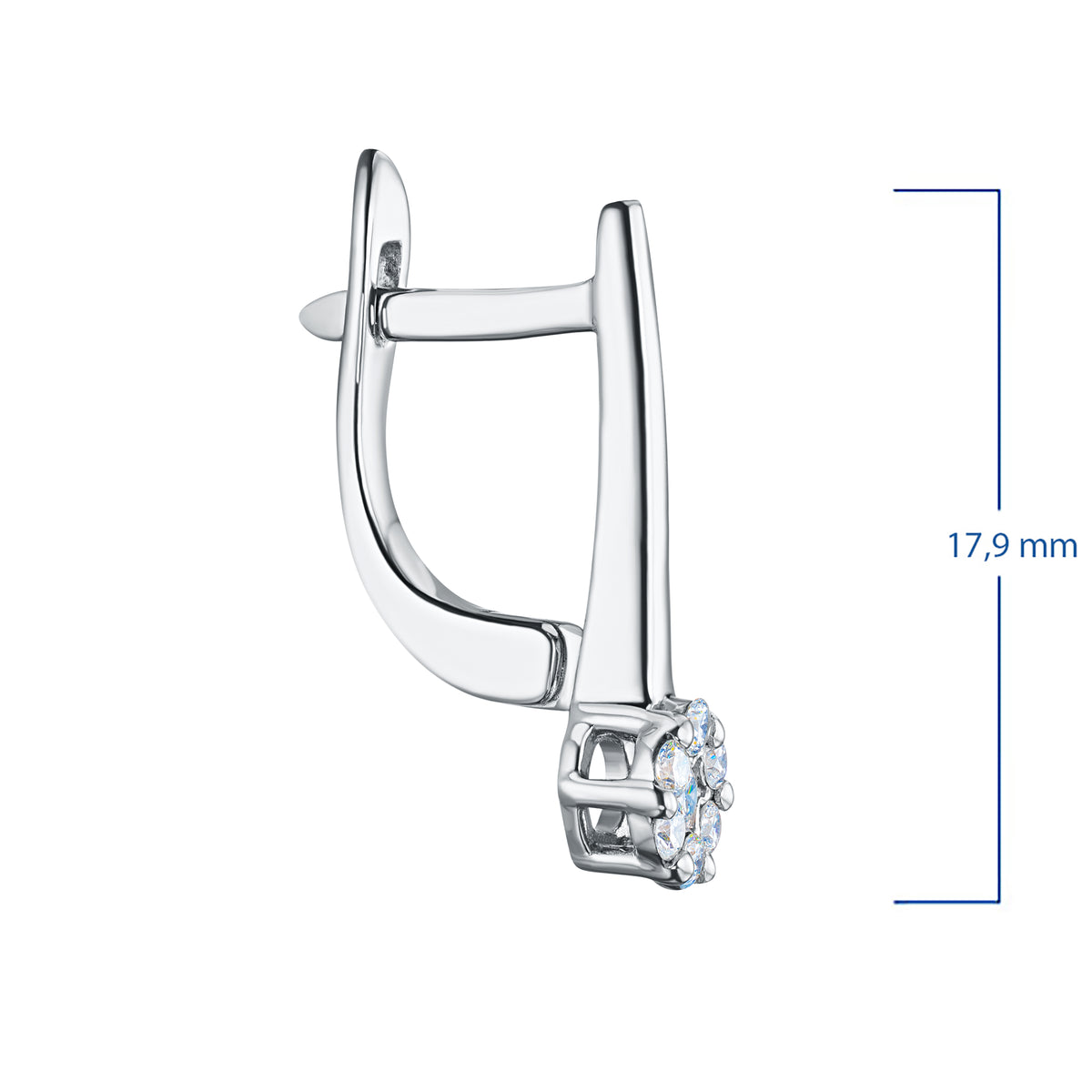 14K White Gold Earrings with Natural Diamonds