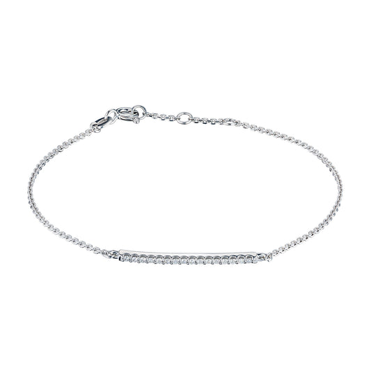 14K White Gold Bracelet with Natural Diamonds