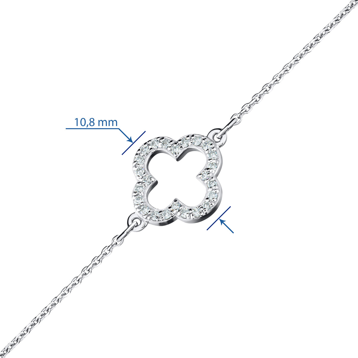 14K White Gold Bracelet with Natural Diamonds