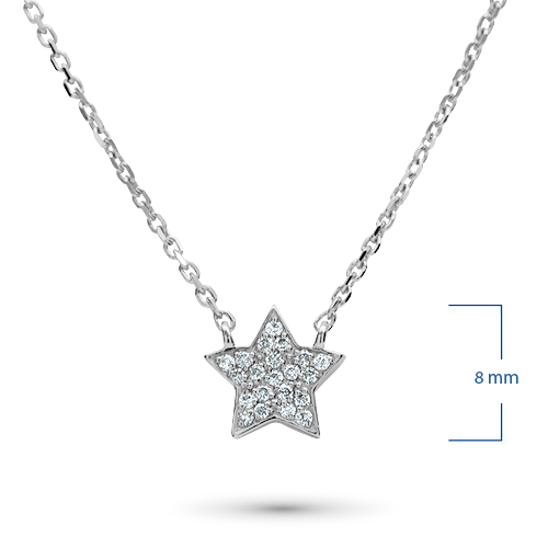 14K White Gold Necklace with Natural Diamonds