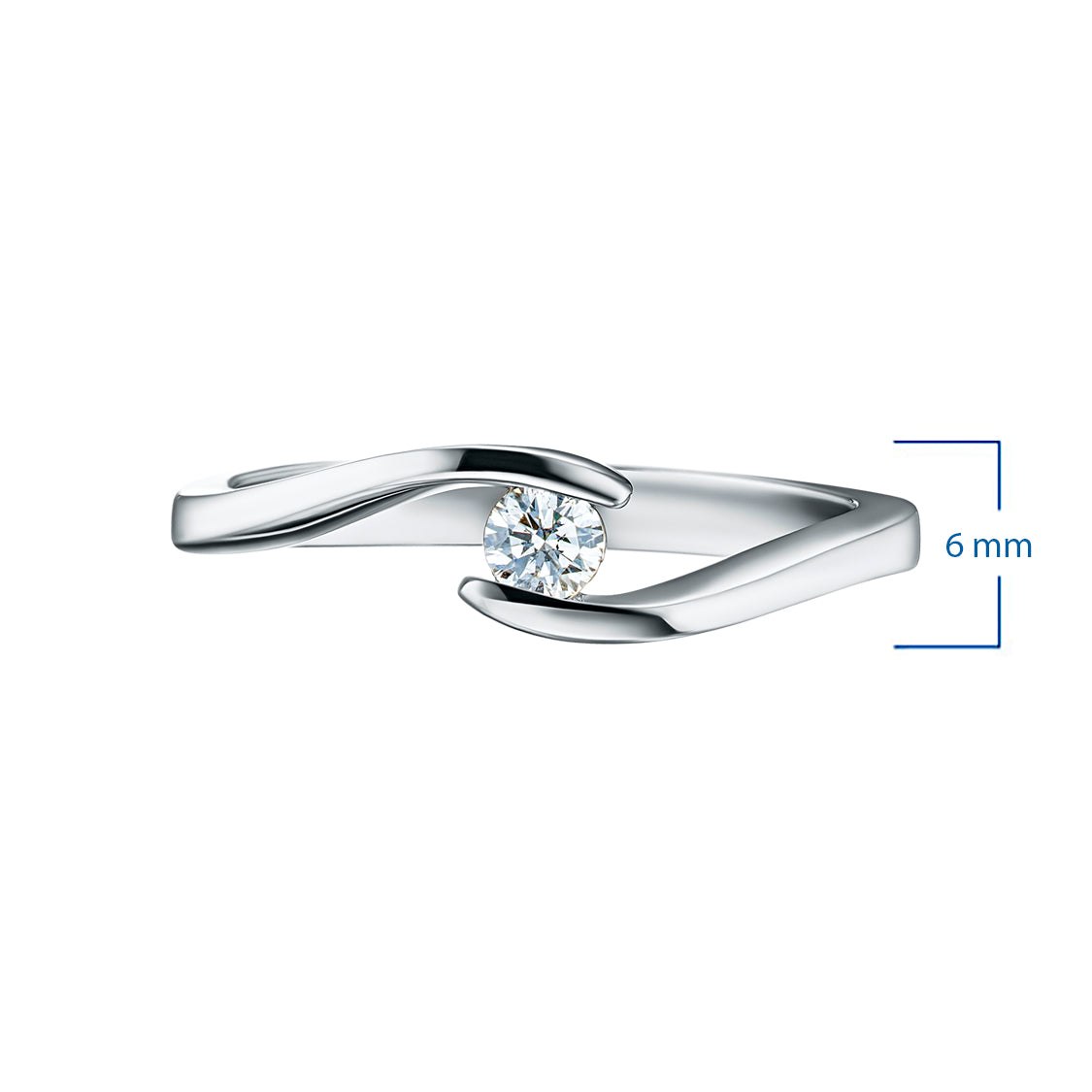 14K White Gold Ring with Natural Diamonds