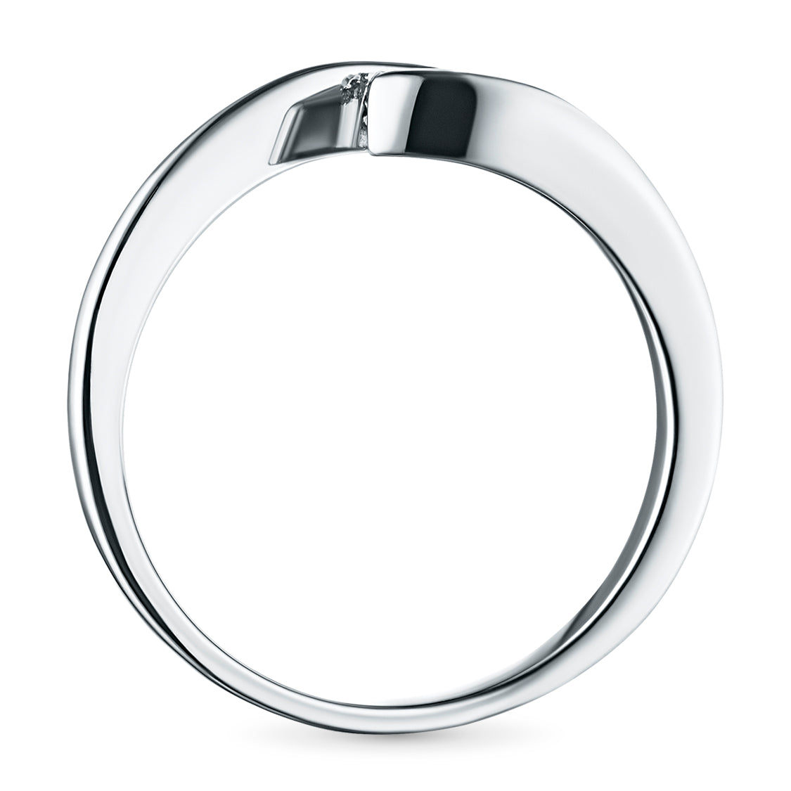 14K White Gold Ring with Natural Diamonds