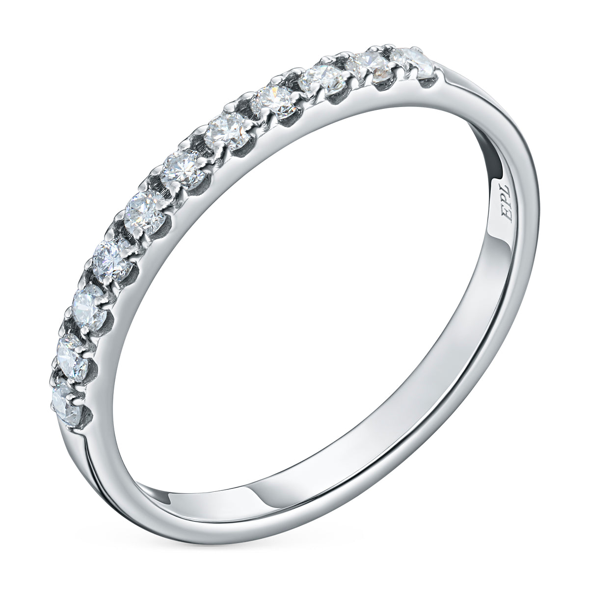 14K White Gold Ring with Natural Diamonds