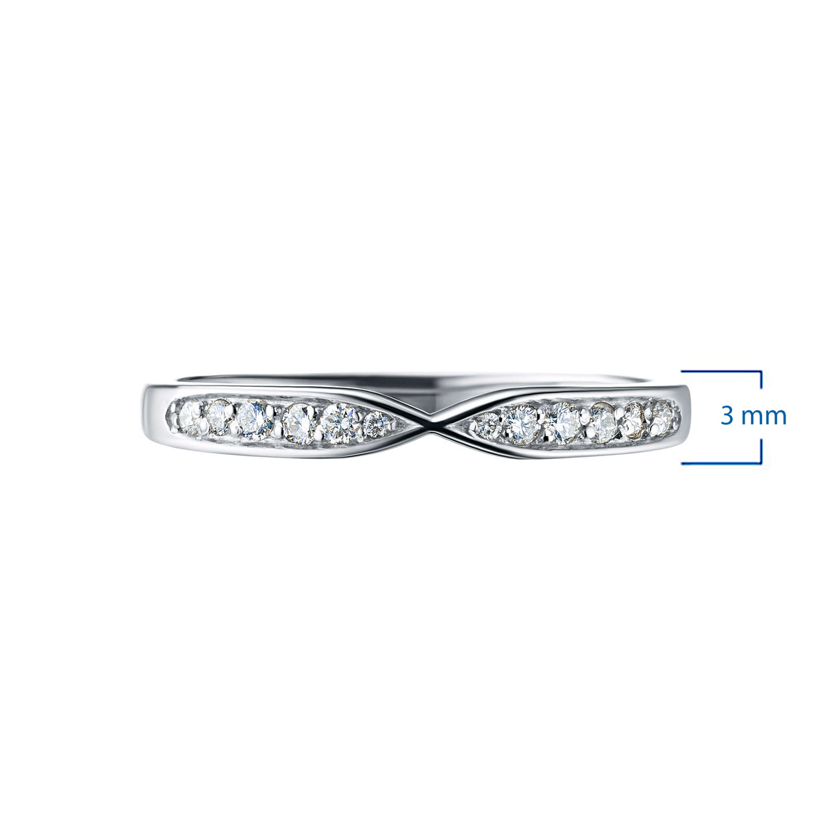 14K White Gold Ring with Natural Diamonds