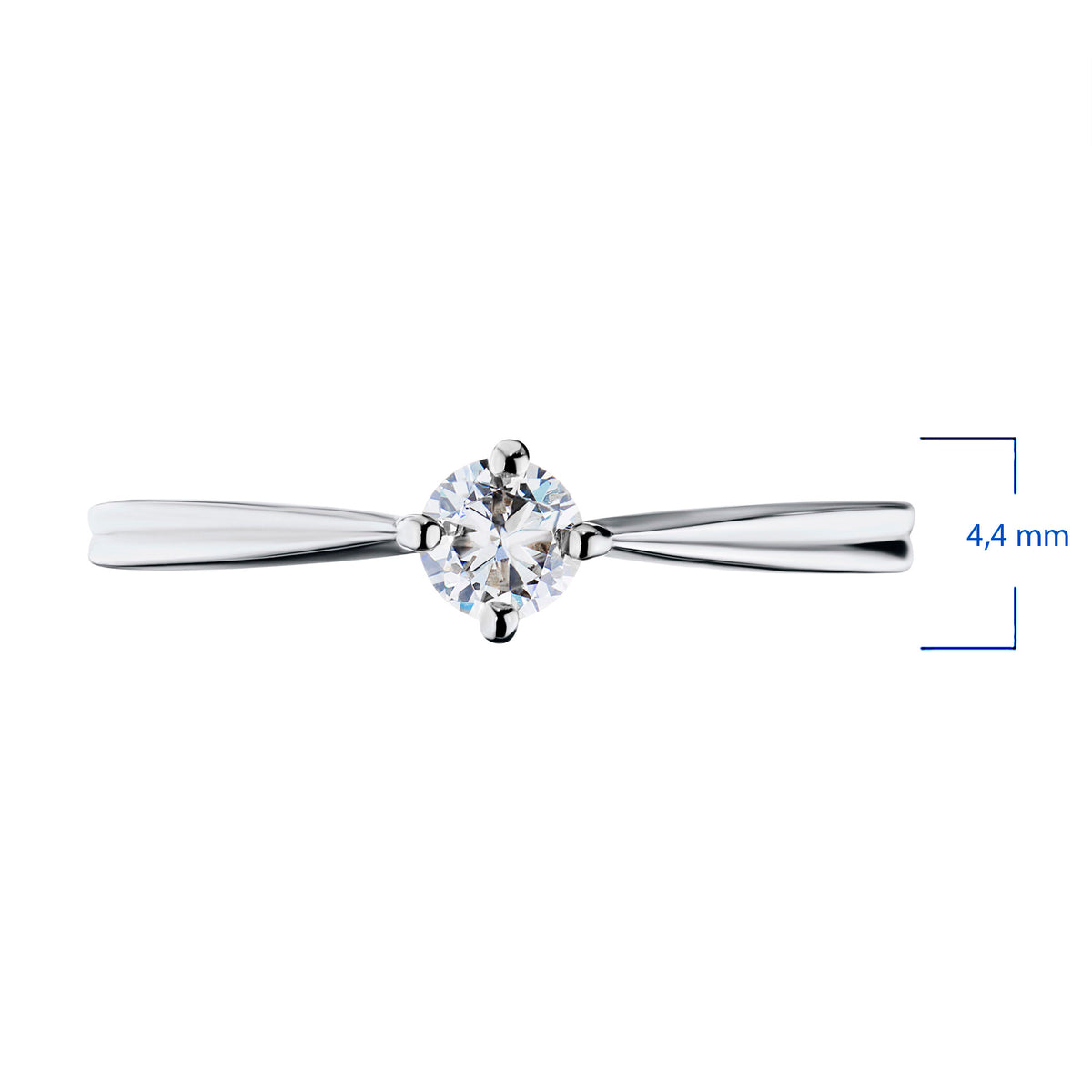 14K White Gold Ring with Natural Diamonds