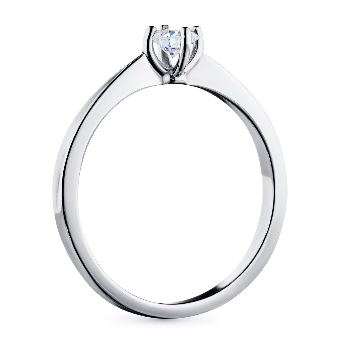 14K White Gold Ring with Natural Diamonds