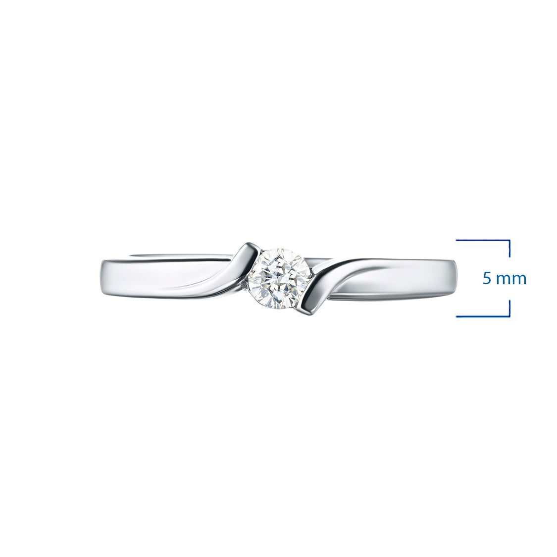 14K White Gold Ring with Natural Diamonds